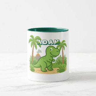 Caneca Personalized Jungle Dinosaur Mug for Kids