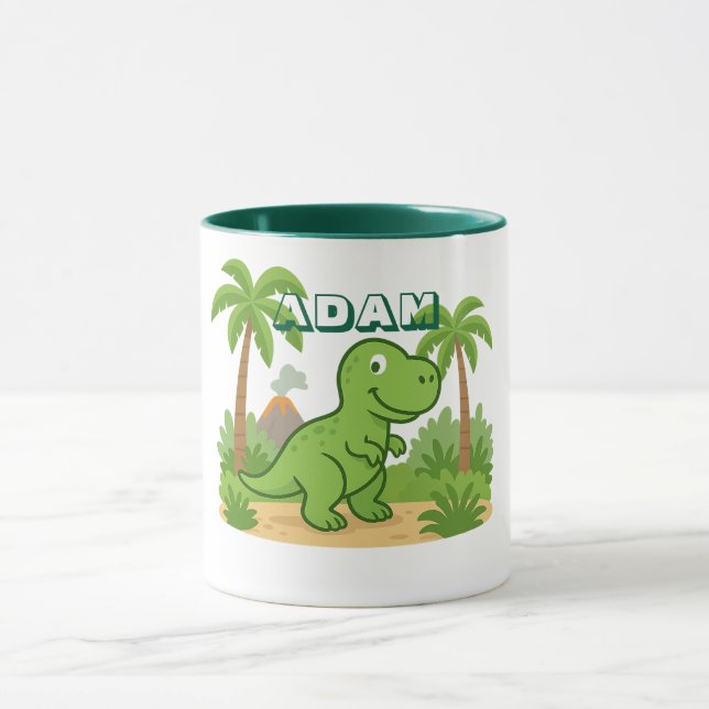 Caneca Personalized Jungle Dinosaur Mug for Kids (Centro)