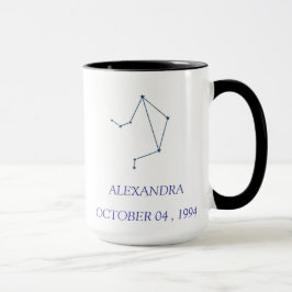 Caneca Personalized Libra Constellation Mug - Custom Zodi