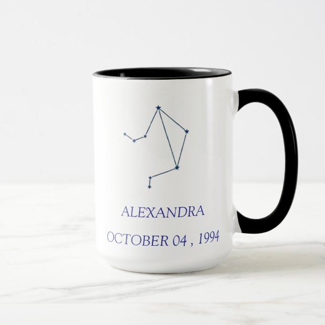 Caneca Personalized Libra Constellation Mug - Custom Zodi (Direita)