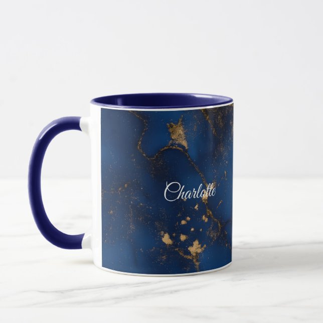 Caneca Personalized Luxury Marble Pattern Custom Name Mug (Esquerda)