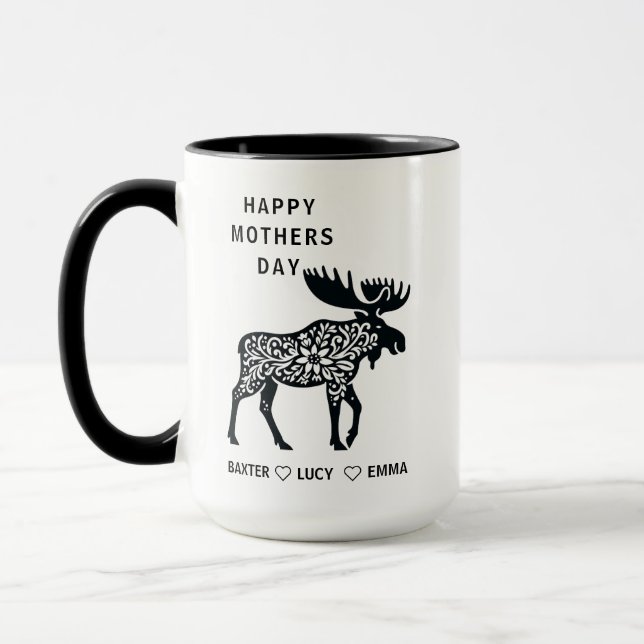 Caneca Personalized Mama Moose Mug | Mother’s Day (Esquerda)