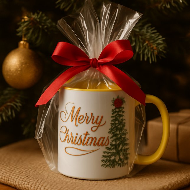 Caneca : Personalized Merry Christmas Tree Watercolor Mug (Criador carregado)