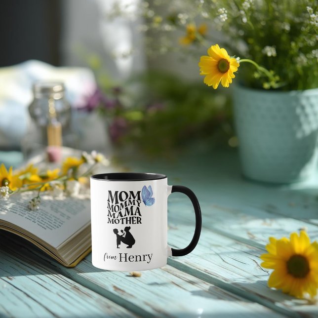 Caneca Personalized Mom Typography Mug (Criador carregado)