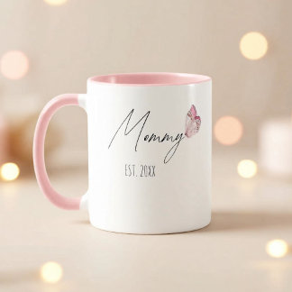 Caneca Personalized Mommy EST. Year Mug for Mother's Day 