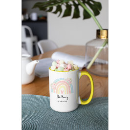 Caneca Personalized Mum's Rainbow & Floral Mug