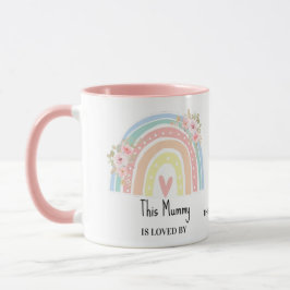 Caneca Personalized Mum's Rainbow & Floral Name Mug