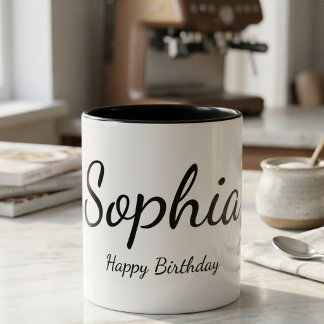 Caneca Personalized Name Happy Birthday Mug Custom Gift