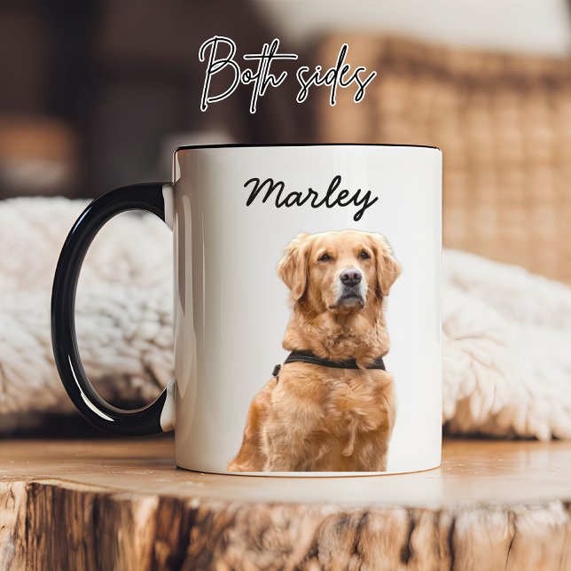Caneca Personalized Pet Photo Mug Gift for Pet Lovers (Custom Dog Photo Mug with Pet Name, Personalized Cat Photo Coffee Cup for Her, Dog Mom or Dog Dad)