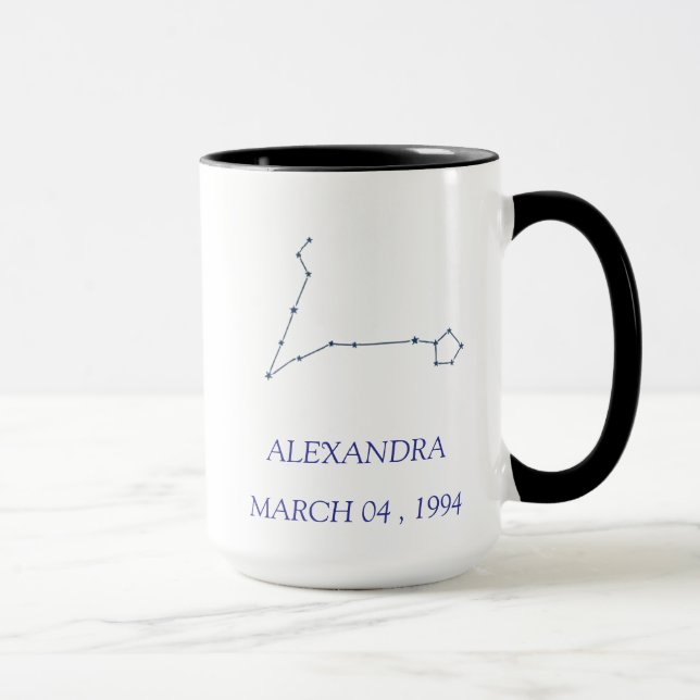 Caneca Personalized Pisces Constellation Mug - Custom Sta (Direita)