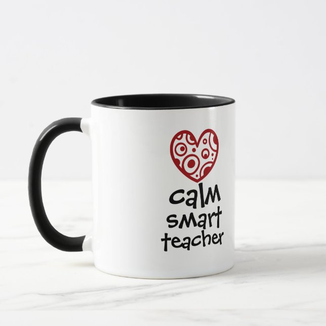 Caneca Personalized Teacher Heart Frame Appreciation Gift (Esquerda)