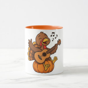 Caneca Peru agradável de Ação de Graças com violão