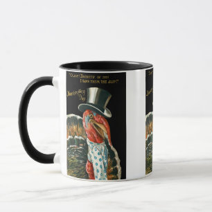 Caneca Peru do Dia de Ação de Graças Humorístico Vintage