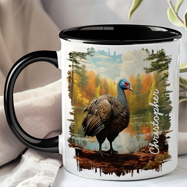 Caneca Peru por Lago da Floresta de Outono (Criador carregado)