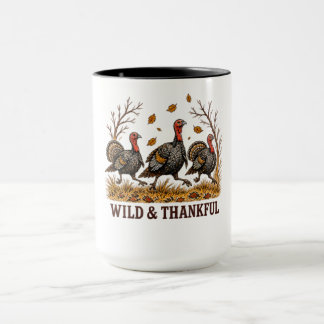 Caneca Perus Selvagens e Agradecidos Design de Ação de Gr