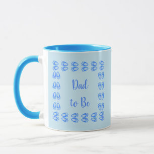 Caneca Pés de Coelho Azul Fofo de Bebê Menino Páscoa Futu