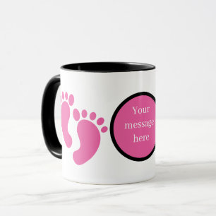 Caneca Pés de menina bebê fofa adicionar mensagem