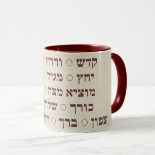 Caneca Pesach - Pasover Hebraico Palcos de Seder Café