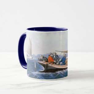 Caneca Pesca à linha para Fsh azul fora da costa de Maine