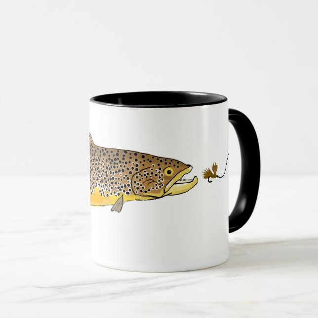 Caneca Pesca de mosca-marrom (Frente Esquerda)