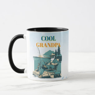 Caneca Pescador Antigo No Cais Design Retro De Pesca