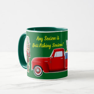 Caneca Pescador de Bass Nutcracker com Pequeno Caminhão V