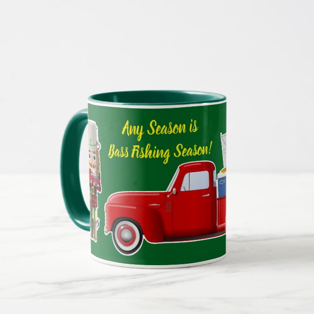 Caneca Pescador de Bass Nutcracker com Pequeno Caminhão V (Frente Esquerda)