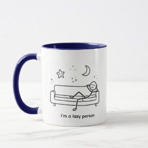 Caneca Pessoa Preguiçosa Divertida Stickman Sofá R