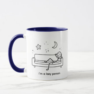 Caneca Pessoa Preguiçosa Divertida Stickman Sofá R