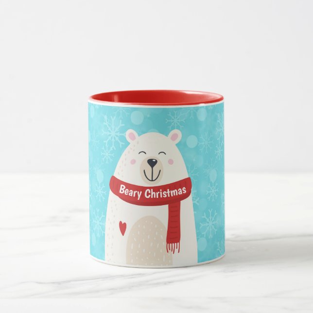 Caneca Pessoalizada de Férias Urso Polar Fofo (Centro)