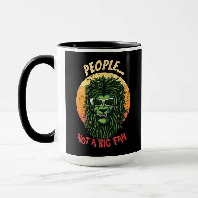 Caneca Pessoas de leão verde não é um grande fã (Esquerda)