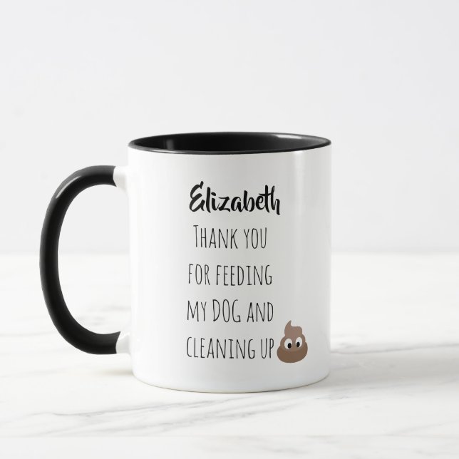 Caneca Pet Engraçado Sentando Muita Obrigado Cão Cachorro (Esquerda)