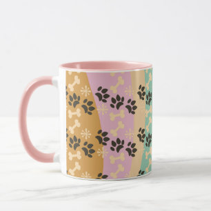 Caneca Pet Paw Bone Snowflake, Natal, Padrão