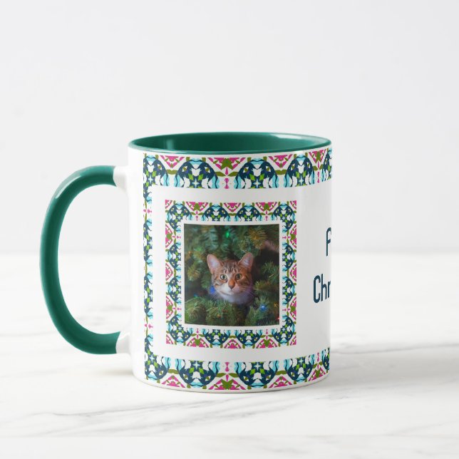 Caneca Pet Tea - Colagem de Foto de Natal de Furry Person (Esquerda)