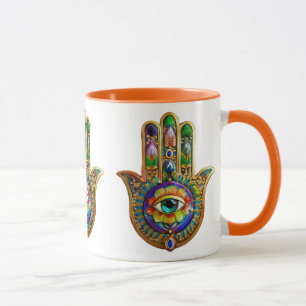 Caneca Petais De Flores Coloridas Turquesa De Terceiro Ol