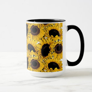 Caneca pétalas de girassóis nadam mergulho marinho nature