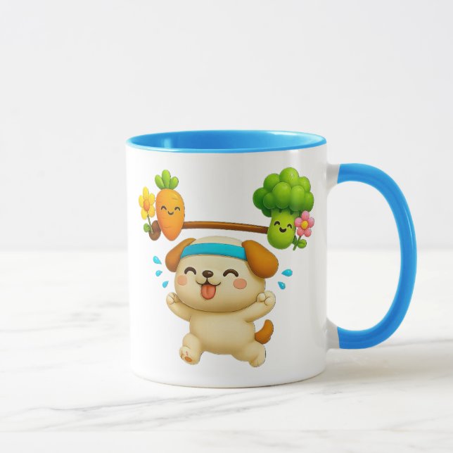 Caneca Petit chien kawaï sportif (Direita)