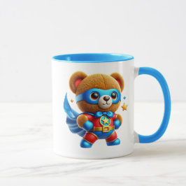 Caneca Petit ourson super-héros courageux.
