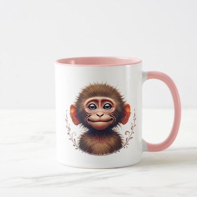 Caneca Petit singe drôle de grimace. (Direita)