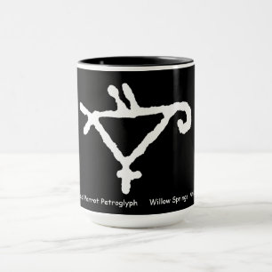 Caneca Petróglifo de um Papagaio Estilizado