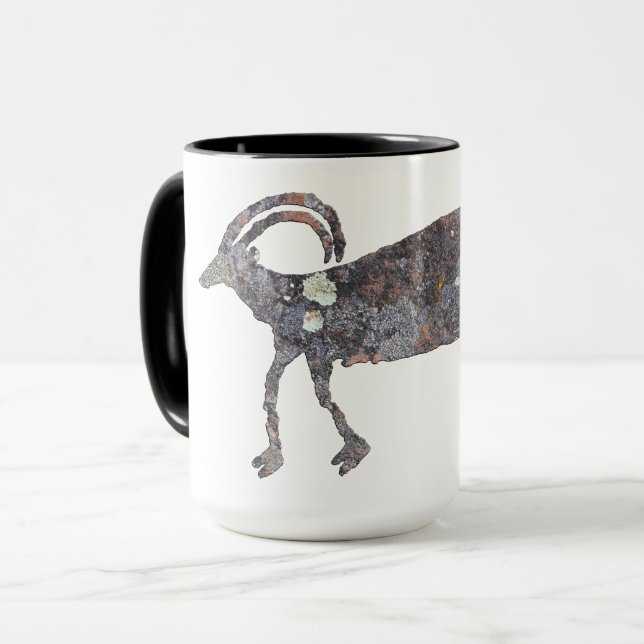 Caneca Petroglyph dos carneiros do Big Horn (Frente Esquerda)