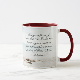 Caneca Philippians 1:6 DEUS que começou um bom trabalho