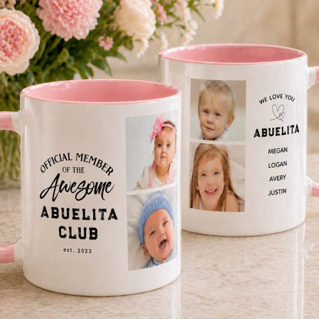 Caneca Photo Collage Awesome ABUELITA Mug (Criador carregado)