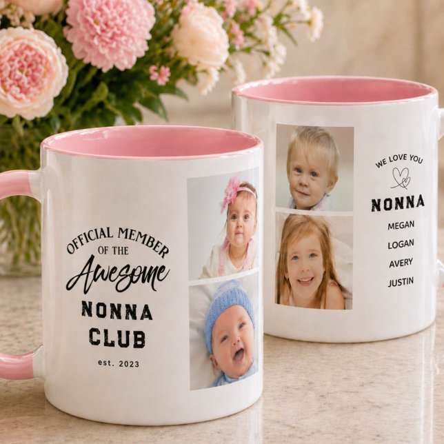 Caneca Photo Collage Awesome NONNA Mug (Criador carregado)