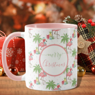 Caneca Pia-rosa-azul-Santa-Hata de Natal tropical