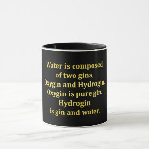 Caneca Piada de água e gim engraçada