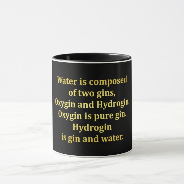 Caneca Piada de água e gim engraçada (Centro)