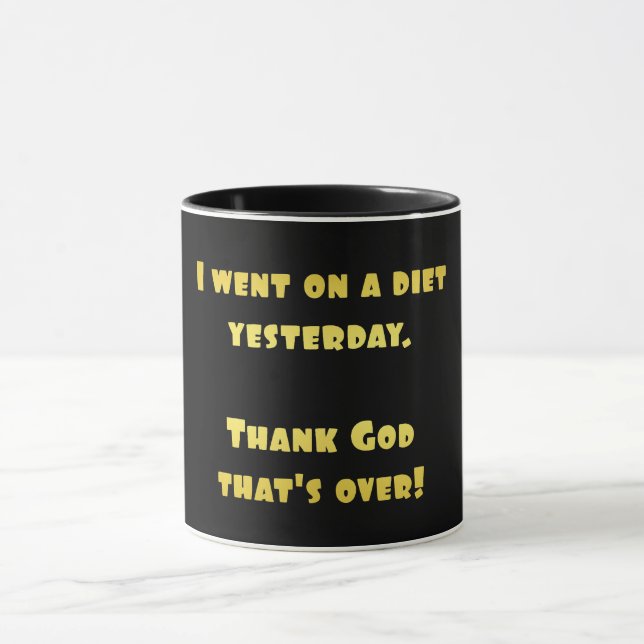Caneca Piada de Dieta Engraçada (Centro)