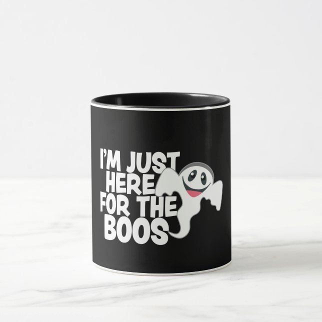 Caneca Piada de Fantasmas de Halloween Boos Pun  (Centro)