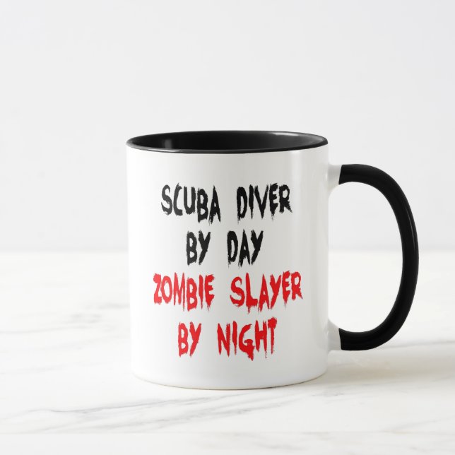 Caneca Piada Zombie do mergulho Scuba (Direita)